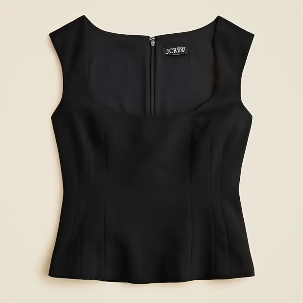 J crew Wide scoopneck tank top in city crepe